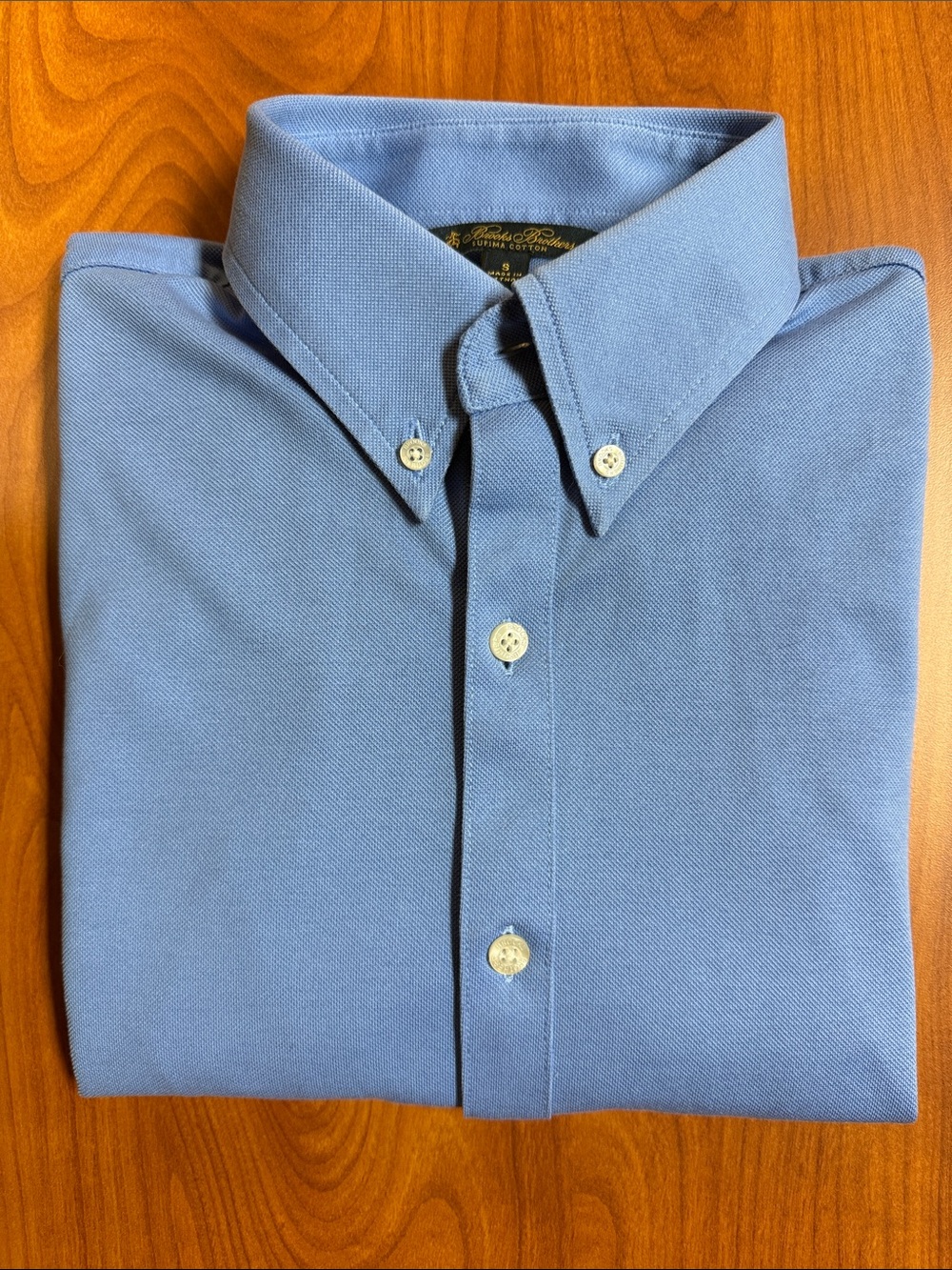 Brooks Brothers Blue Button-Down Oxford Shirt - Long Sleeve
